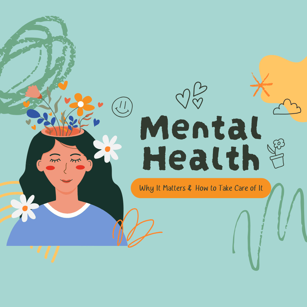 Colorful Doodle Playful Illustrative Mental Health Presentation (1080 x 1080 px)